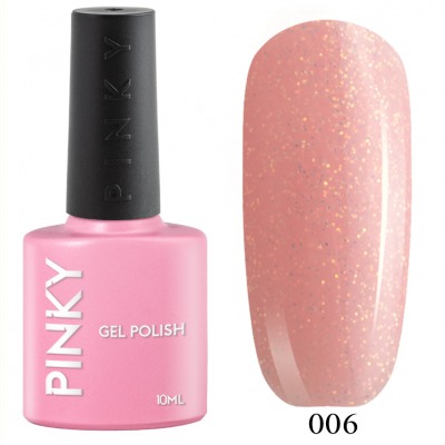 №006 Гель-лак PINKY Classic Ля Визаж 10мл. (розовый молочный с золотым шиммером) - вид 1 миниатюра