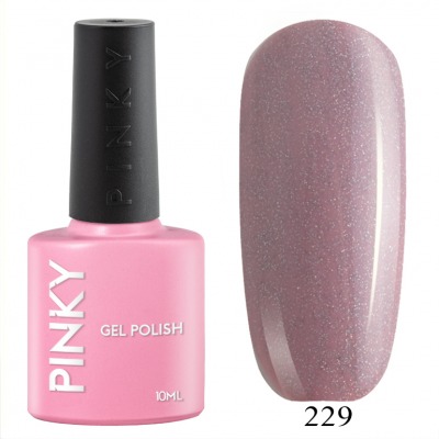 №229 Гель-лак PINKY Classic Брызги Шампанского 10мл. (бежевый с голографическим микрошиммером) - вид 1 миниатюра