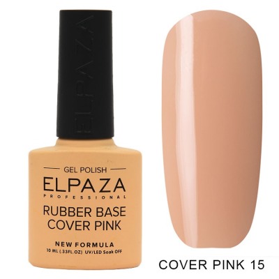 ELPAZA №015 Rubber Base Cover Pink Каучуковое базовое камуфлирующее покрытие 10мл. - вид 1 миниатюра