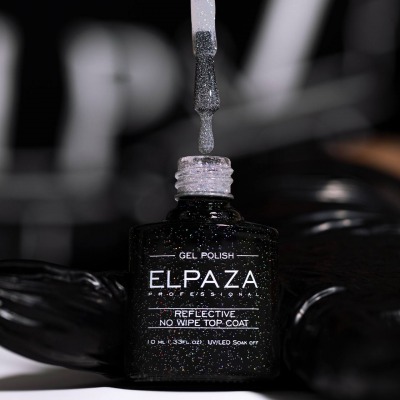 Топ REFLECTIVE no wipe top coat ELPAZA 10мл. (топ светоотражающий, без л/с) - вид 1 миниатюра