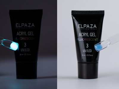 Акригель #03 ACRYL GEL FLUORESCENT ELPAZA 30мл. (Полигель светится в темноте) - вид 1 миниатюра