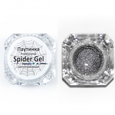 Гель-паутинка СВЕТООТРАЖАЮЩАЯ ELPAZA Spider Gel SILVER 5 мл . - вид 1 миниатюра