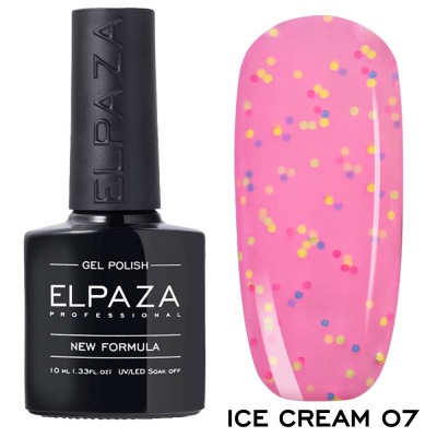 №07 Гель-лак ELPAZA ICE CREAM (неоновые конфетти) 10мл. - вид 1 миниатюра