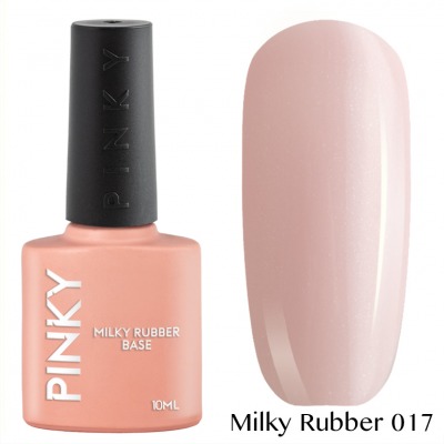 Каучуковая молочная база PINKY Milky Rubber Base 017 10мл. (нежно-розовый серебряным микрошиммером) - вид 1 миниатюра