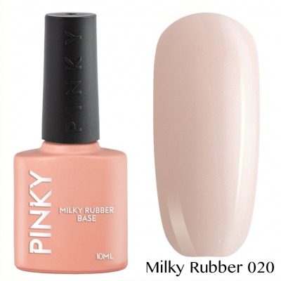 Каучуковая молочная база PINKY Milky Rubber Base 020 10мл. (розовый-молочный с мерцающим микрошиммером) - вид 1 миниатюра